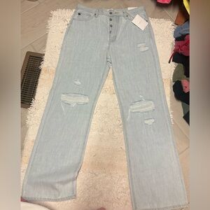 Kancan light Wash Distressed Women's Jeans - High Rise Button Fly